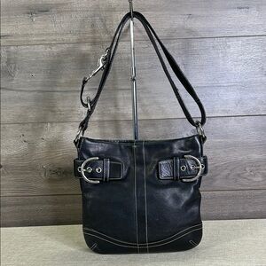 Coach Hobo 1452 Convertible Black Leather Cross Body Bag